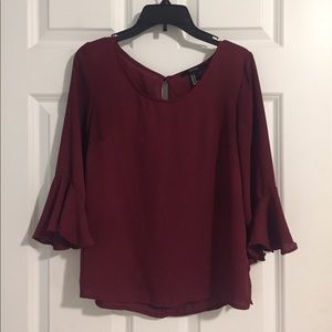 Forever 21 - Maroon Red Sheer Top